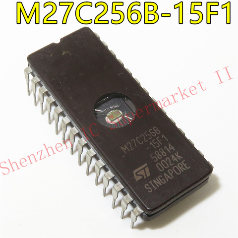 M27C256B-15F1 UV M27C256B, 1 Uds., 256 Kbit (32KB x 8) EPROM y OTP EPROM ► Foto 1/2