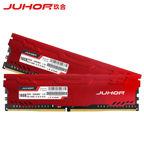 JUHOR Memoria Ram ddr4 8GB 16GB 2133mhz 2400mhz 2666mhz Memoria de escritorio DIMM Rams con disipador de calor ► Foto 1/6