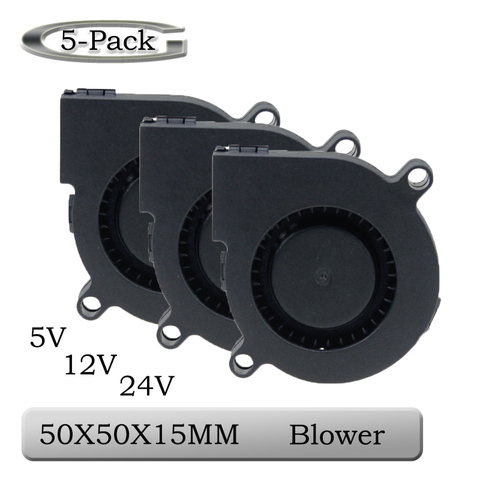 5 uds 80mm 80 DC 5V 12V 24V 5015 50mm 5cm 50mm x 15mm dos bolas de rodamiento sin escobillas de 50x50x15x15mm 50x15x15mm ventilador de escape ► Foto 1/6