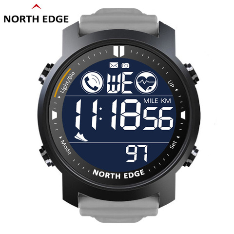 NORTH EDGE-reloj inteligente para hombre, dispositivo resistente al agua hasta 50m, con control del ritmo cardíaco, para natación, correr, deporte, podómetro y cronómetro, Android IOS ► Foto 1/6