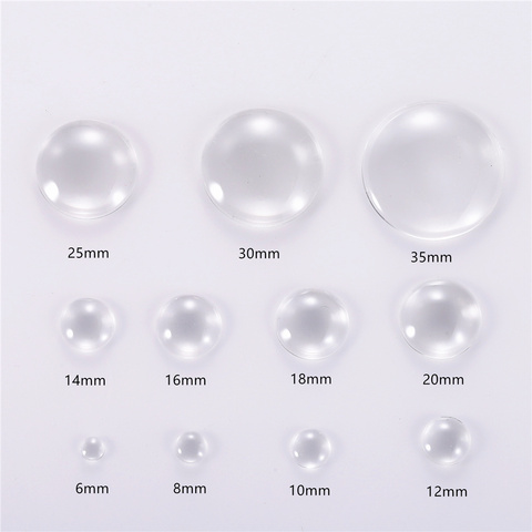 Cabujón redondo de cristal transparente para hacer joyas, cabuchón de cristal transparente para hacer bisutería, 8mm, 10mm, 12mm, 16mm, 20mm, 25mm, 30mm ► Foto 1/6