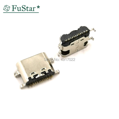 Conector USB USB-3.1 SMT tipo C, montaje medio Horizontal, 16P, hembra a través de placa de 0,8mm para adaptador de cargador, DIY, tipo C, 10 Uds. ► Foto 1/6