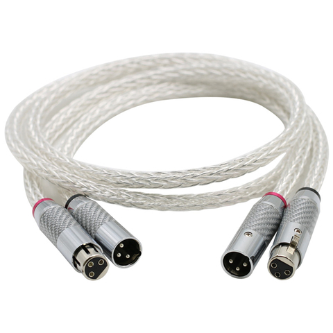Cable de Audio de 16 hebras, conector XLR de fibra de carbono, 8AG, chapado en plata, 3 pines, xlr, audio ► Foto 1/6