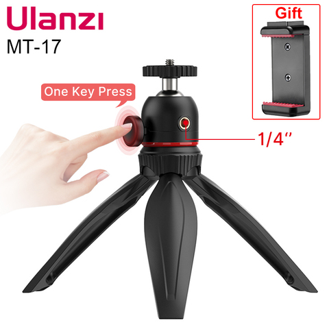 Ulanzi-Mini trípode MT-17 con rótula de bola, 1/4 '', para tableta, monopié, Vlog, para DSLR, teléfono móvil, GoPro, 9/8/7/6/5, cámara de acción ► Foto 1/6