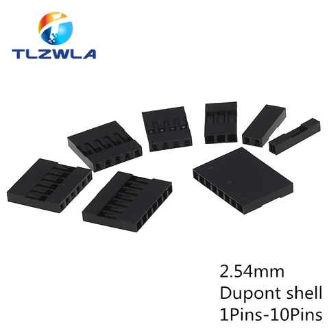 Enchufe de carcasa de plástico Dupont, 20 unidades, 2,54mm, conector Dupont de una fila 1P/2P/3P/4P/5P/6P/7P/8P/9P/10 carcasa P ► Foto 1/2