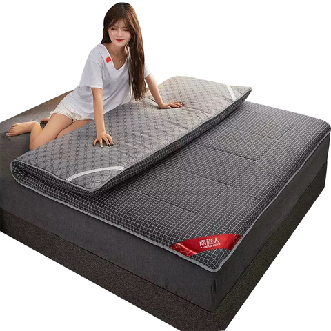 Colchón Tatami plegable y cómodo para adultos, dormitorio, grueso, cálido, Individual/doble, tamaño doble reina rey ► Foto 1/6