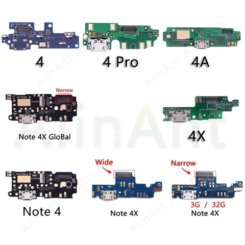 Cargador de placa conector USB puerto de carga Cable flexible para Redmi Note 3g 4G 2 3 4 4X5 5A Pro placa de carga PCB Flex ► Foto 1/5