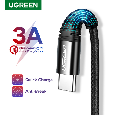 Ugreen-Cable USB tipo C de carga rápida para móvil, Cable de datos de USB-C para Xiaomi redmi note 7, Samsung ► Foto 1/6