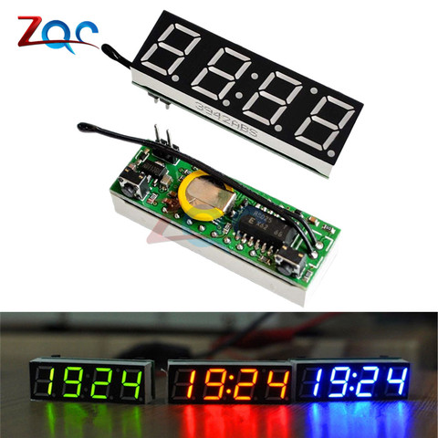 3 en 1 DS3231SN Digital LED reloj de tiempo temperatura tensión termómetro voltímetro Monitor del metro de DC 5 V 12 V 24 V para la motocicleta ► Foto 1/6