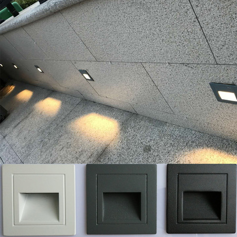 Lámpara de pared led 5W IP65 Luz de escalera LED luz de paso empotrado enterrado lámpara de interior/al aire libre impermeable escalera Luz de paso s AC85-265V ► Foto 1/6