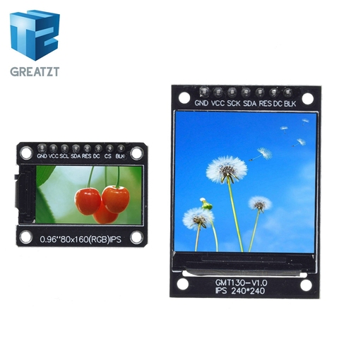 GREATZT pantalla TFT 0,96/1,3 pulgadas IPS 7P SPI HD 65K Color módulo LCD ST7735 conducir IC 80*160 (no OLED) para Arduino ► Foto 1/6