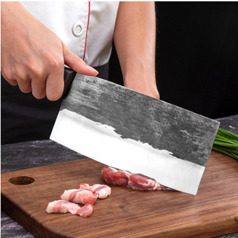 Santoku-cuchillo de cocina forjado a mano de acero al carbono, cuchillo chino forjado, cuchillo de carnicero, Chopper, cuchillos de cocina, herramientas de cocina para Chef ► Foto 1/6