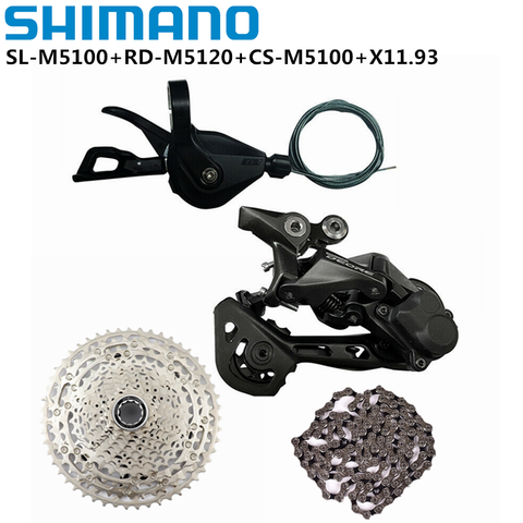 SHIMANO-Bicicleta de Montaña DEORE M5100 SX M7000, 1x11 velocidades, con palanca de cambio, cadena de Cassette trasera, 2022 ► Foto 1/3