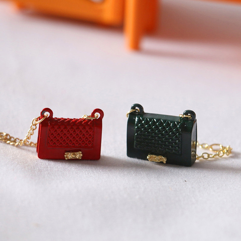 ¡Oferta! Mini bolsa de cadena de Metal para casa de muñecas, accesorios, decoración de moda, modelo en miniatura ► Foto 1/6