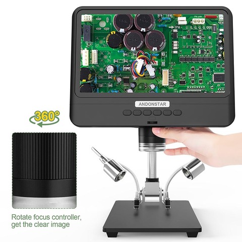Andonstar-microscopio con pantalla LCD ajustable AD208, 8,5 pulgadas, para soldar, Digital, negro, 1080P, herramienta de soldadura ► Foto 1/6