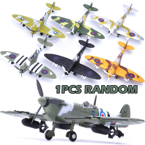 1 Uds. Al azar 22*18CM ensamblar modelos de juguetes de caza juegos de herramientas de construcción aviones Diecast 1/48 báscula War-II Spitfire regalo para niño ► Foto 1/5