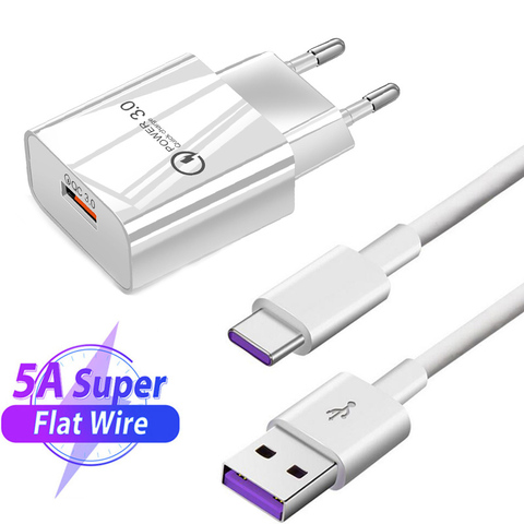 Cable USB 5A tipo C de carga rápida para Samsung S8, S9, S10, Huawei P20, P30, Mate 20, 30, OnePlus 7, 7T Pro ► Foto 1/6