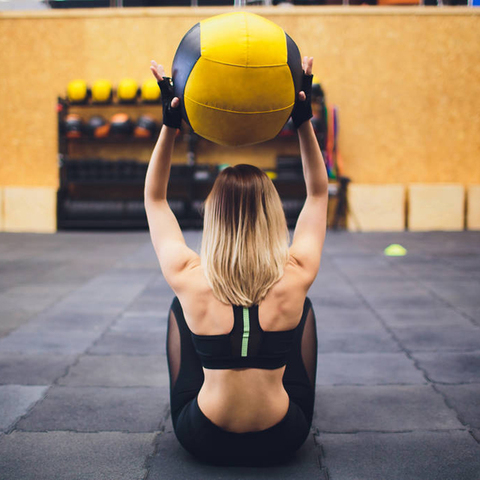 Pelota de medicina para crossfit bola de pared para fitness en el hogar ejercicio de levantamiento de pesas 35 cm vacío ► Foto 1/6