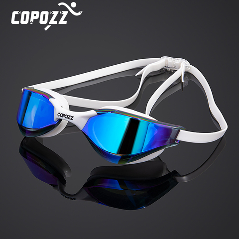 COPOZZ profesional impermeable chapado claro doble Anti-niebla gafas de natación Anti-UV de las mujeres de los hombres gafas de natación gafas con el caso ► Foto 1/6