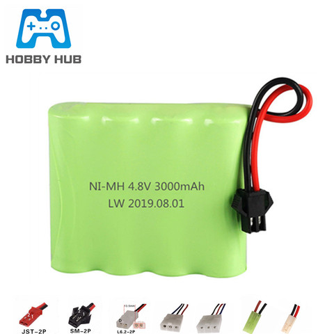 Batería NIMH de 4,8 v y 3000mAh para juguetes de control remoto, tanques, Robots, barcos, pistolas, Ni-MH, 4,8 v, 2400mAh, paquete de batería recargable, 1 Uds. ► Foto 1/2