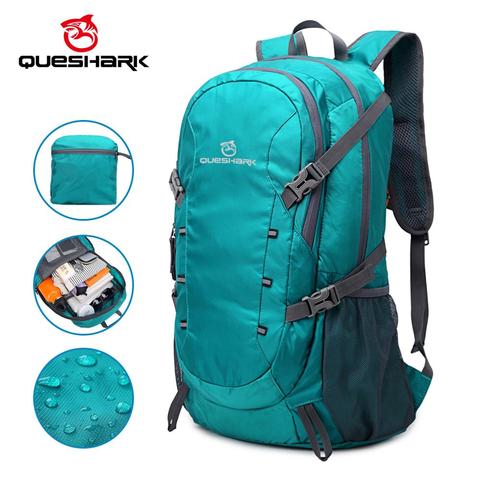 QUESHARK-mochila impermeable ultraligera de 40L, mochila de hombro plegable para acampar, escalada, viajes, montañismo, deportes de senderismo ► Foto 1/6