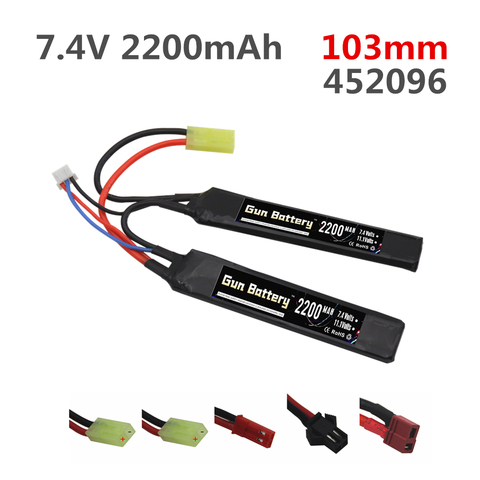 7,4 v 2200mAh batería Lipo conexión dividida para pistola de agua 2S 7,4 V batería para Mini Airsoft BB Air Pistol piezas eléctricas de pistolas de juguete ► Foto 1/1