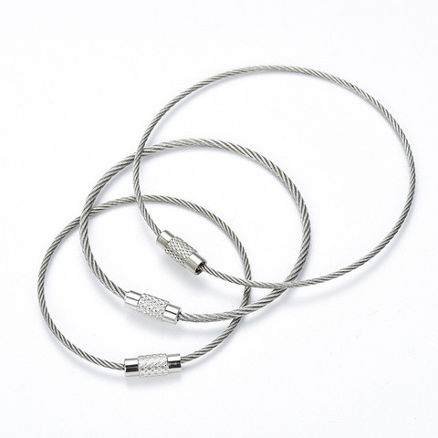 Llavero EDC de 30cm, cuerda de acero inoxidable, Cable de color, bucle de Cable, dispositivo de bloqueo, anillo, llavero, utensilio para colgar ► Foto 1/6