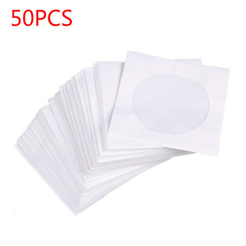 50 Uds. De bolsas de papel Kraft para DVD, fundas para discos cuadrados, color blanco, para embalaje, tipo de sobres, ideal para fiestas de boda, 12x12cm ► Foto 1/5