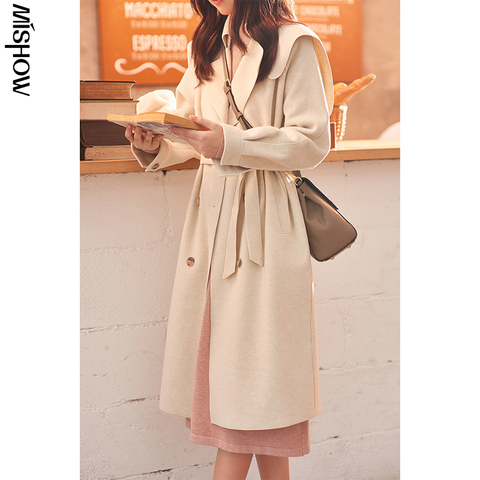 MISHOW 2022, abrigo de lana de doble cara para invierno para mujer, ropa cálida para exteriores, chaqueta informal para mujer, prendas de vestir femeninas, abrigos MX20D9751 ► Foto 1/6