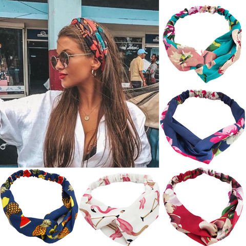 Bandas para el pelo bohemias modernas para mujeres y niñas, diademas estampadas, turbante cruzado Vintage, Bandanas, diademas, accesorios para el cabello ► Foto 1/6