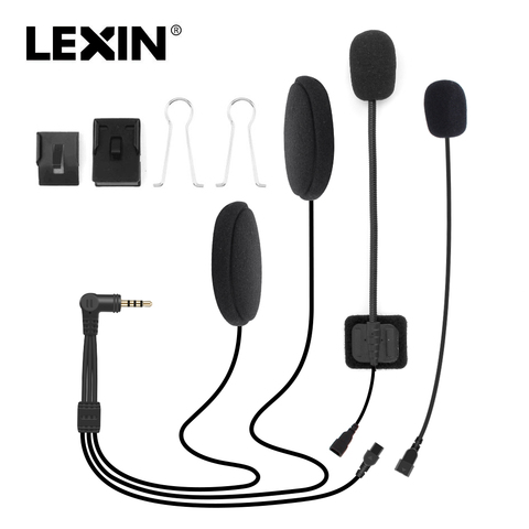 LEXIN-auriculares de intercomunicador LX-B4FM, conjunto con rizador para casco completo/medio, con sonido fuerte y alta calidad, Bluetooth, conector Jack para auriculares ► Foto 1/5