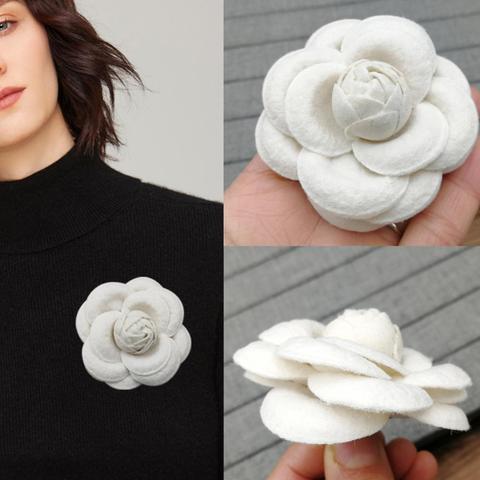 Broches grandes de lujo para bufandas de mujer, Pin de hebilla de tela, broche de flores de tela, accesorios de joyería, regalos para niñas ► Foto 1/6