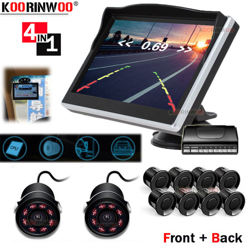 Koorinwoo-Monitor Parktronic 360 Bird para coche, pantalla de ventana, sensores de aparcamiento de vídeo, 8 cámaras frontales, cámara de visión trasera para seguridad ► Foto 1/6