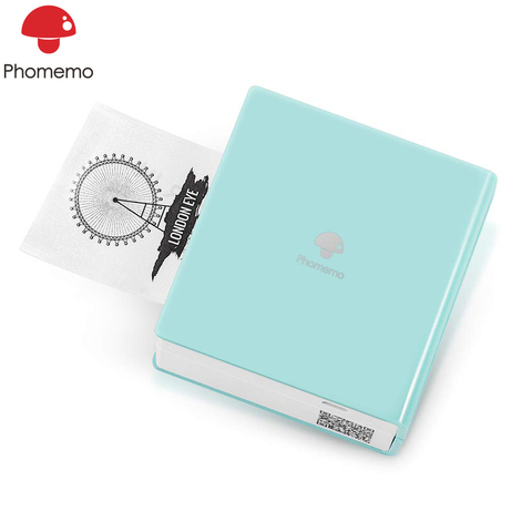 Impresora portátil de Phomemo-M02, Mini impresora térmica inalámbrica Bluetooth, impresora de recibos, Compatible con Android IOS de por vida, estudio ► Foto 1/6