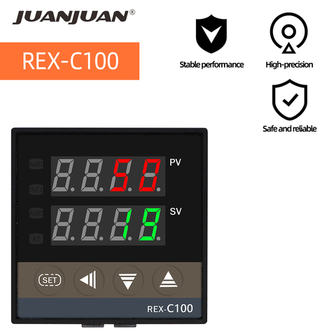 Termostato REX-C100 controlador de temperatura PID 0 a 400 ° c K, termostato Digital termopar REX-C100FK02-V x salida SSR 30% de ► Foto 1/6