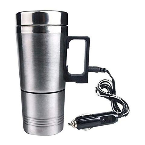 Taza térmica de acero inoxidable para calentamiento de vehículos, hervidor de agua eléctrico de 12V/24V con aislamiento térmico, para viaje y acampada ► Foto 1/6