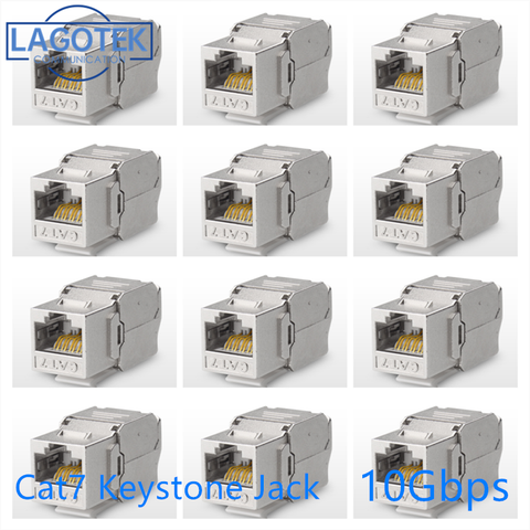 Módulo de aleación de Zinc RJ45 Keystone Cat7 Cat6A, adaptador de conector Keystone para red de 10GB, 12/24 Uds. ► Foto 1/6