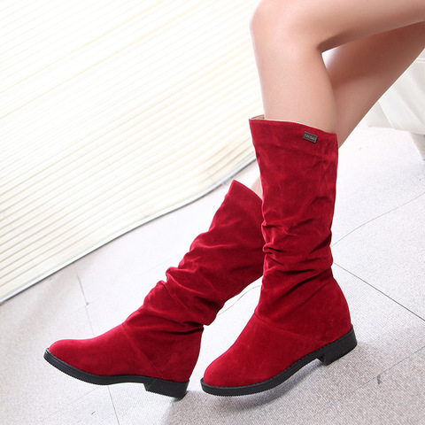 Botas de nieve para mujer, zapatos informales, botas altas negras y rojas, calzado suave y cómodo para invierno, A1749, 2022 ► Foto 1/6