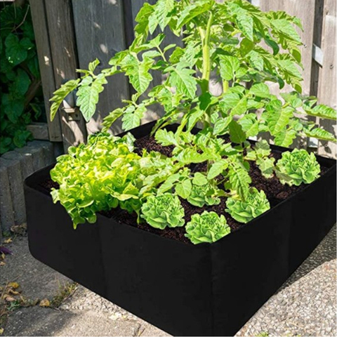 Bolsa de cultivo rectangular para jardín, contenedor de plantación transpirable, cama elevada anticorrosión, macetas de jardinería, flores y verduras ► Foto 1/6