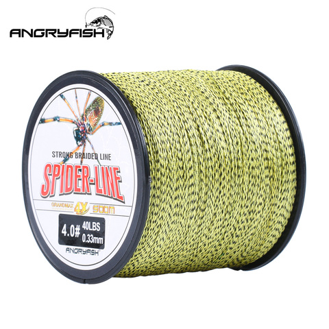 Angryfish-Camouflag hilo de pescar de PE trenzado, 4 hebras, 500m, amarillo y marrón, 10LB-60LB ► Foto 1/5