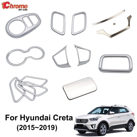 Para Hyundai Creta IX25 2015 2016 2017 2022 cromo manija de puerta interior portavasos cubierta embellecedora de Decoración Accesorios coche estilo ► Foto 1/6