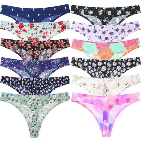 Lencería Sexy con flores de leopardo sin costuras para mujer, Tanga Sexy, ropa interior íntima, bragas, tangas transparentes, 1 unids/lote ► Foto 1/6