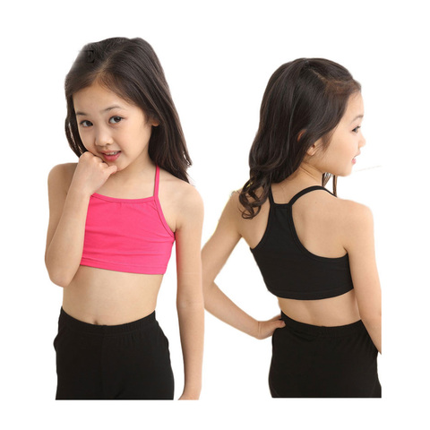 Ropa interior de Color caramelo para niños, modelo de Tops de algodón para niñas adolescentes, camisola, camisetas para niños, ropa interior para bebé ► Foto 1/6