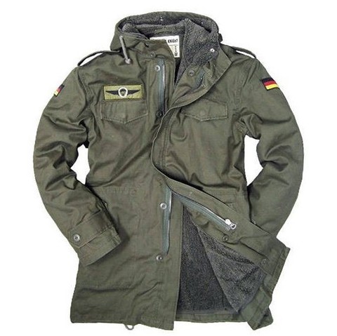 Chaqueta militar del ejército alemán para hombre, abrigo térmico de algodón con capucha, forro polar, Invierno ► Foto 1/6