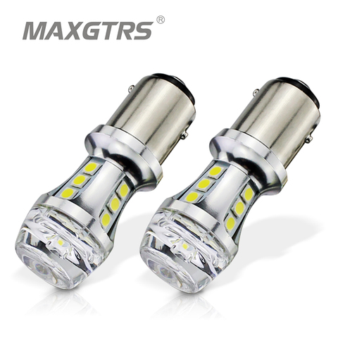 MAXGTRS 2x1157 BAY15D Led P21/5 w bombillas 18SMD 3030 luces de marcha atrás del coche cola parada lámpara de freno a señal ámbar rojo blanco ► Foto 1/6