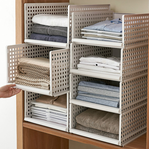 Organizador de ropa cajones de almacenamiento varios tamaños para armario, cajas para organizar bufandas y calcetines, distintos niveles, pf8315 ► Foto 1/5