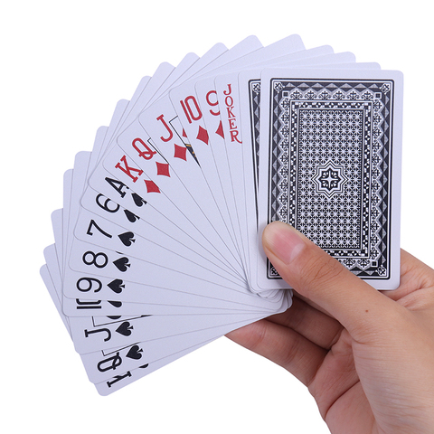 Caja llena de tarjetas de PVC impermeable Texas jugando a las cartas de póker duradero trucos de magia herramienta juego multijugador tarjeta de regalo creativo ► Foto 1/6
