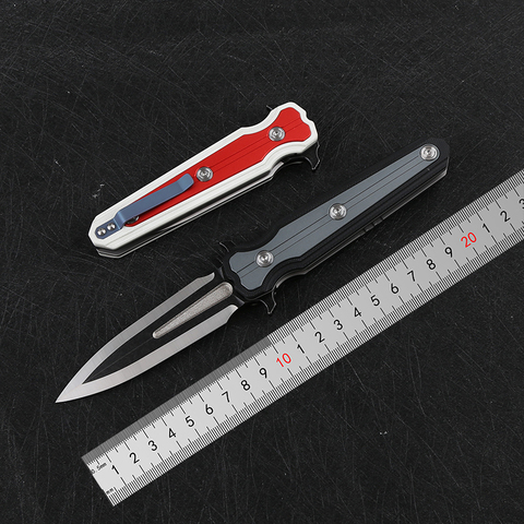 DICORIA-cuchillo stedemon East Mountain, cuchillo plegable abatible D2 de titanio, cuchillos de supervivencia para acampada al aire libre, EDC, utensilios con cuchillas de bolsillo ► Foto 1/6