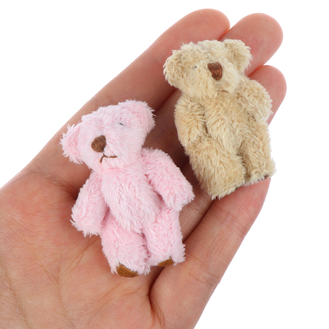 4,5 cm mini articulación oso de peluche de la boda caja de juguete muñeca de prendas de vestir y accesorios de pelo decoración muñeca ► Foto 1/6