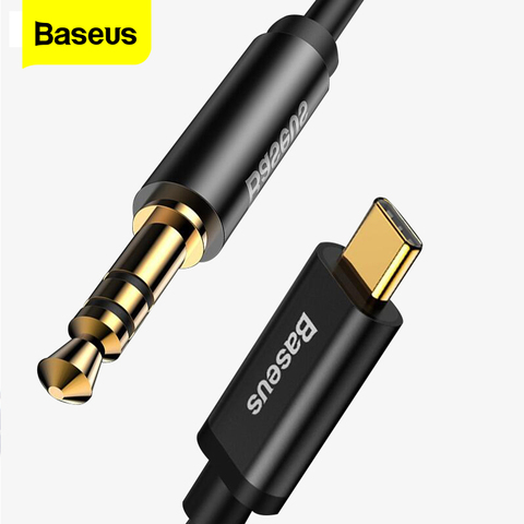 Cable de Audio auxiliar macho tipo C USB Baseus a conector macho de 3,5mm Cable de altavoz para auriculares Cable auxiliar para Xiaomi Huawei Samsung ► Foto 1/6